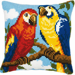 Parrots Chunky Cross Stitch Cushion Panel Kit