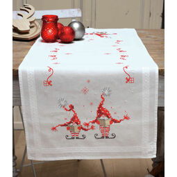 Christmas Gnomes Cross Stitch Table Runner Kit