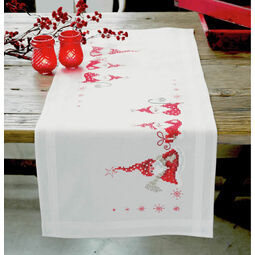 Three Wise Christmas Gnomes Embroidery Table Runner Kit