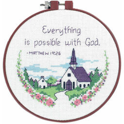 Everything Is Possible Learn-A-Craft Counted Cross Stitch Kit With Hoop