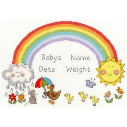Rainbow Baby Cross Stitch Birth Sampler Kit