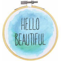 Hello Beautiful Embroidery Hoop Kit