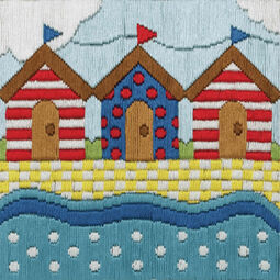 Colourful Beach Huts Long Stitch Kit