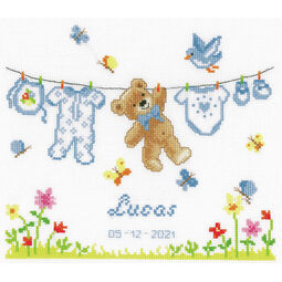 Birth Bear Cross Stitch Kit