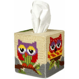 Owl Tissue Box Cover Tapestry Kit
