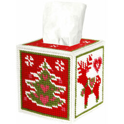 Christmas Motifs Tissue Box Cover Tapestry Kit
