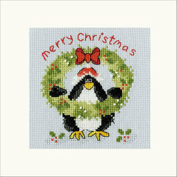 PPP Prickly Holly Cross Stitch Christmas Card Kit