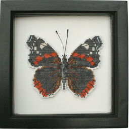 Red Admiral Butterfly Faux Taxidermy Cross Stitch Kit