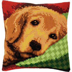Sleepy Little Dog Chunky Cross Stitch Cushion Panel Kit