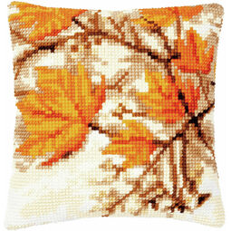 Autumn Leaves Chunky Cross Stitch Cushion Panel Kit