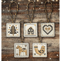 Black & Gold Nordic Christmas Decorations Cross Stitch Kit