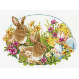Rabbits & Chicks Cross Stitch Kit