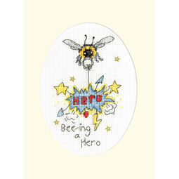 Bee-ing A Hero Cross Stitch Card Kit