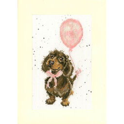 Welcome Little Sausage Cross Stitch Card Kit