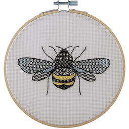 Blackwork Bee Embroidery Kit (Hoop Not Included)