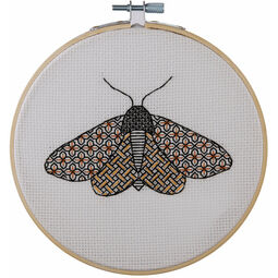Blackwork Moth Embroidery Kit (Hoop Not Included)