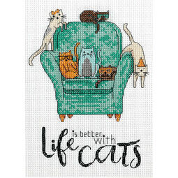 Playful Cats Cross Stitch Kit