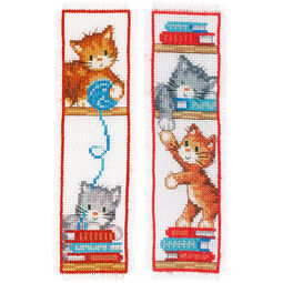 Playful Kittens - Set Of 2 Counted Cross Stitch Bookmark Kits