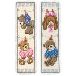 Birth Bears - Set Of 2 Counted Cross Stitch Bookmark Kits