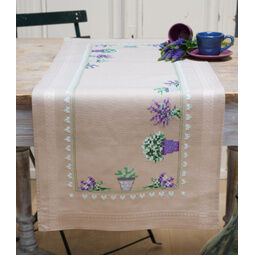 Lavender Cross Stitch Table Runner Kit