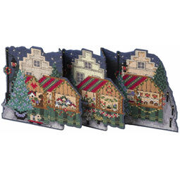 Christmas Market Deluxe 3D Cross Stitch Card Kit