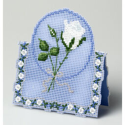 White Rose 3D Cross Stitch Card Kit