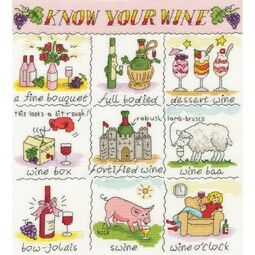 Know Your Wine Cross Stitch Kit