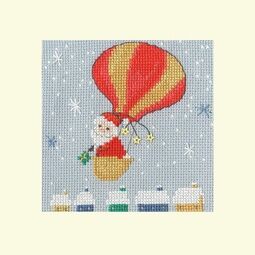 Delivery By Balloon Cross Stitch Christmas Card Kit