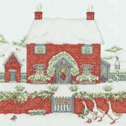 Christmas Country Cottage Cross Stitch Kit