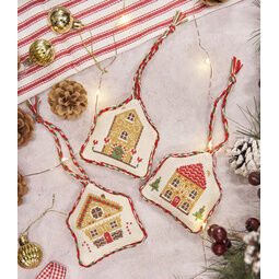 Houses Christmas Decorations Cross Stitch Beginners Kits (Set of 3)