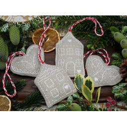 Gingerbread Decorations Embroidery Kit (set of 4)