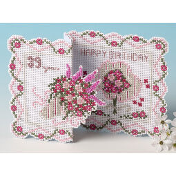 Pink Variations De-Luxe 3D Cross Stitch Card Kit
