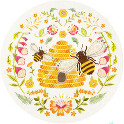 Folk Bees Embroidery Kit (hoop not included)