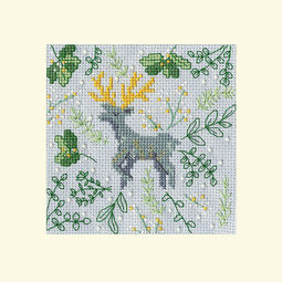 Scandi Deer Cross Stitch Christmas Card Kit