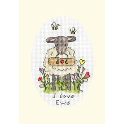 I Love Ewe Cross Stitch Card Kit