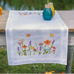 Lavender And Field Flowers Table Runner Embroidery Kit