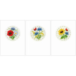 Field Flowers Cross Stitch Card Kits Set Of 3
