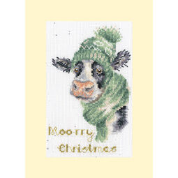 Moo-rry Christmas Cross Stitch Card Kit
