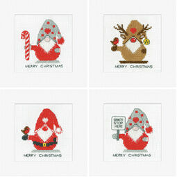 Gonk Cross Stitch Christmas Card Kits - Set Of 4 (Pack B)