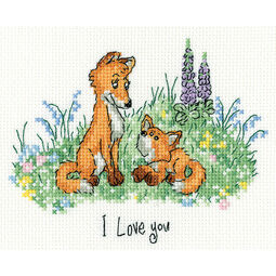 I Love You (Little Fox) Cross Stitch Kit