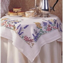 Spring Flowers Embroidery Tablecloth Kit