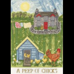 A Peep Of Chicks Cross Stitch Kit