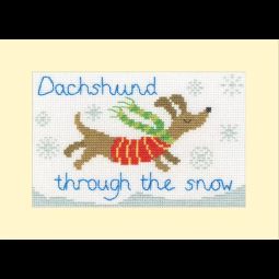Dachshund Through The Snow Cross Stitch Card Kit
