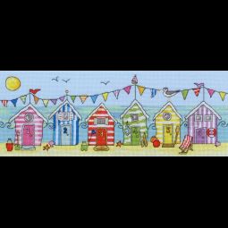 Blue Beach Hut cross stitch kit