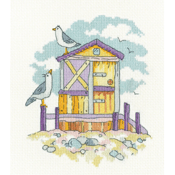 Yellow Beach Hut cross stitch kit