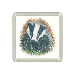Little Friends Badger Coaster Cross Stitch Kit