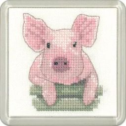 Little Friends Pig Coaster Cross Stitch Kit