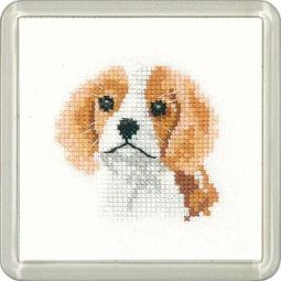 Little Friends Spaniel Puppy Coaster Cross Stitch Kit