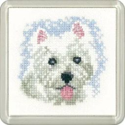 Little Friends Westie Puppy Coaster Cross Stitch Kit