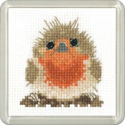 Rufus Robin Cross Stitch Coaster Kit